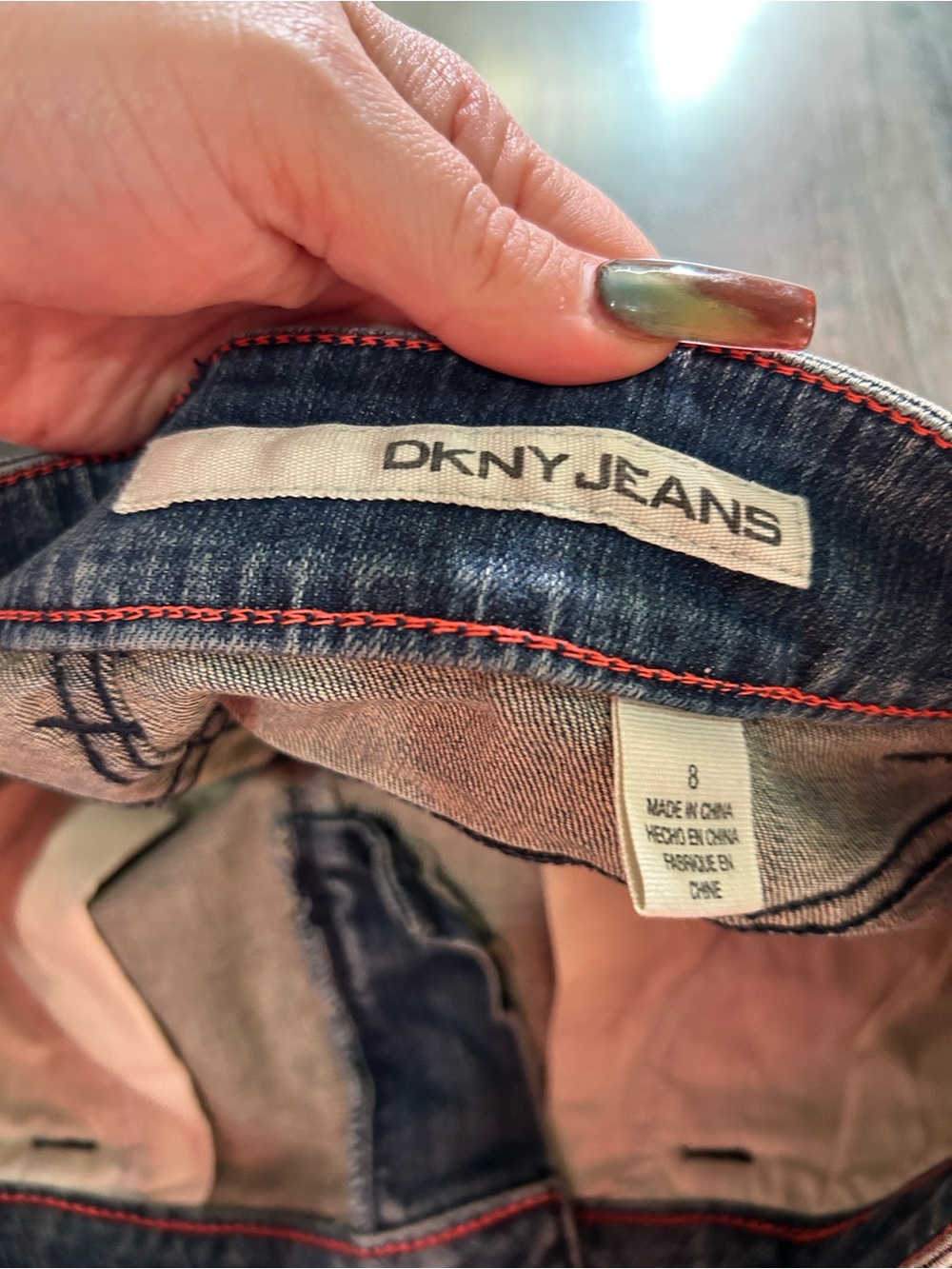 DKNY Blue Denim Flared Mini Skirt - Picture 4 of 5
